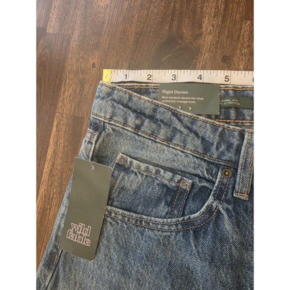 Women's Mid-Rise Barrel Jeans - Wild Fable Indigo 8 - Picture 3 of 9